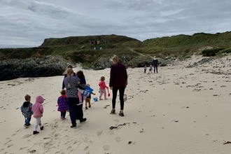 Beach with playgroup
